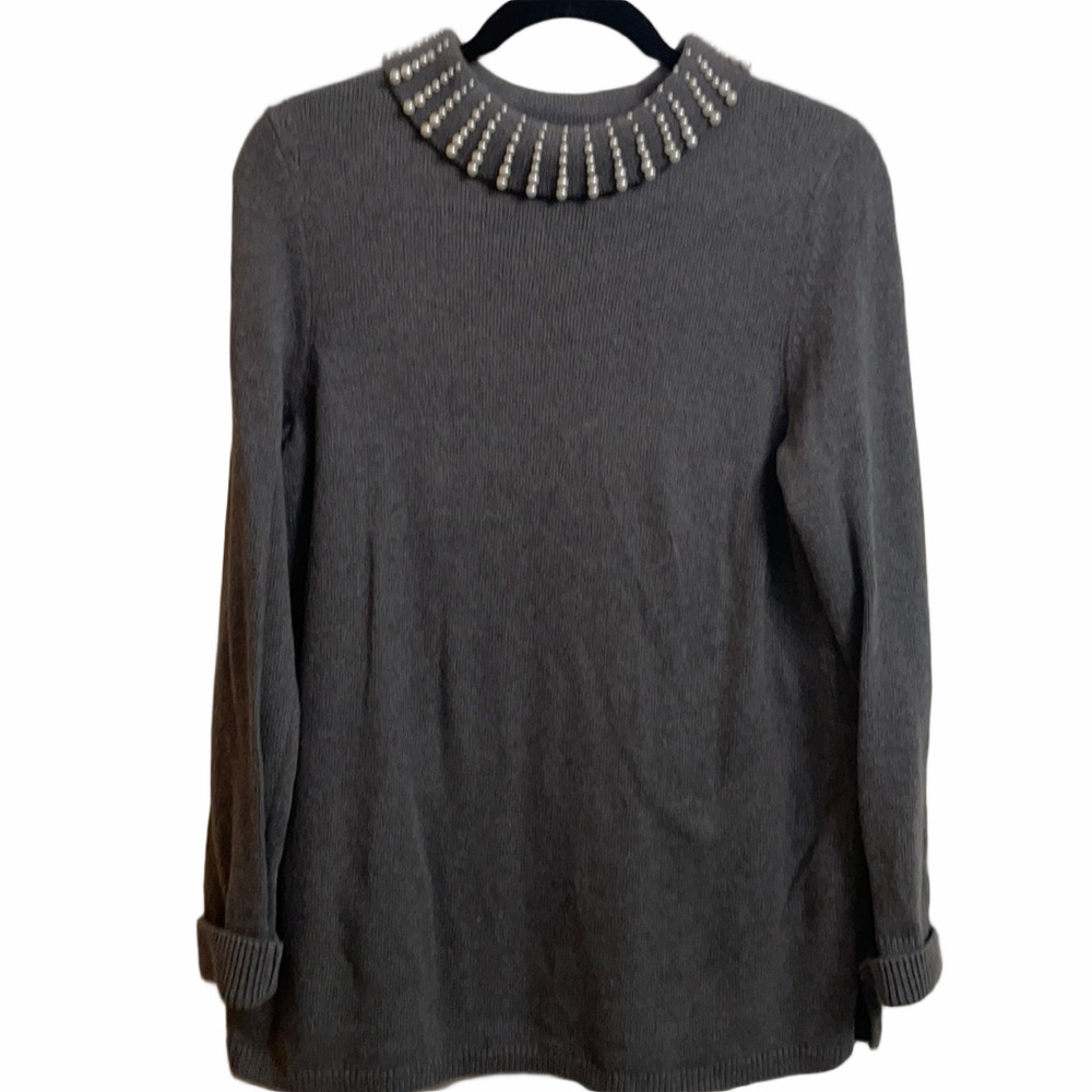 Pearl beaded Cowl Neck Sweater